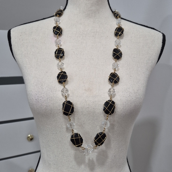 New! Vintage Joan Rivers Bead And Wire Necklace - Picture 1 of 6